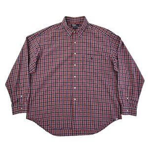 Polo by Ralph Lauren Marlowe Shirt Men's XXL Red & Blue Plaid EUC Old Money
